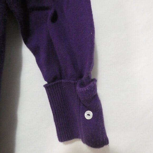 SUZY SHIER | xl - extra large | Stylish Purple V-Neck Sweater | Rolled Cuffs - Picture 14 of 16
